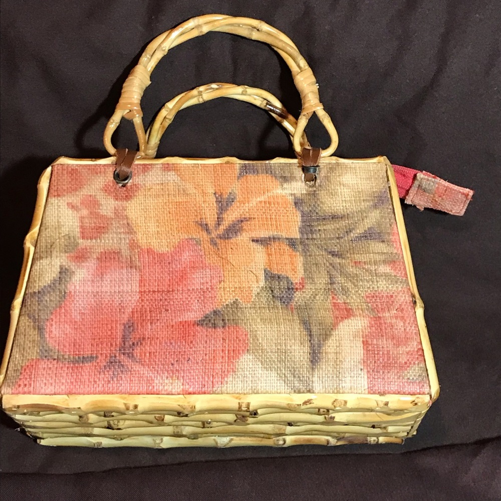 Handcrafted Scala Bamboo & Canvas Purse - image 2